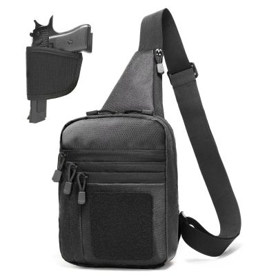 VTACOUTV Concealed Carry Gun Bag for Handguns, CCW Sling Bag for Men Women, Crossbody Shoulder Bag Chest Pack Gun Pouch for Handguns Range Bags of Travel Sports Hiking(Black)
