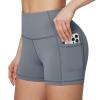 baleaf Gym Workout Shorts Women 3" Biker Yoga Spandex Running Volleyball Tummy Control Compression Short with Pockets Grey XXL view 1