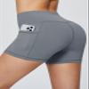 baleaf Gym Workout Shorts Women 3" Biker Yoga Spandex Running Volleyball Tummy Control Compression Short with Pockets Grey XXL view 2