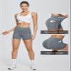 baleaf Gym Workout Shorts Women 3" Biker Yoga Spandex Running Volleyball Tummy Control Compression Short with Pockets Grey XXL view 4