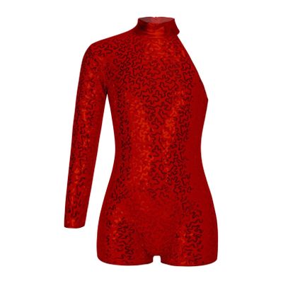 FEESHOW Kids Girls Sparkling Shiny Gymnastic Dance Leotards Biketard Jumpsuit with Shorts Dancewear Burgundy A 10 Years