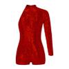 FEESHOW Kids Girls Sparkling Shiny Gymnastic Dance Leotards Biketard Jumpsuit with Shorts Dancewear Burgundy A 10 Years view 2