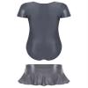 Lorilida Womens 2 Pack Ballet Leotard Ballet Leotards with Skirt Dance Dress Short Sleeve Swimsuit Grey X-Large view 4