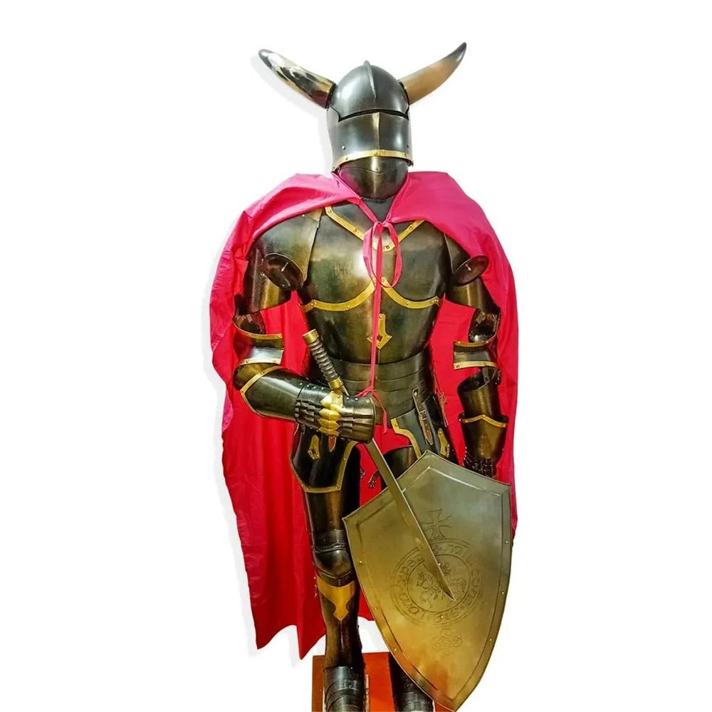 Medieval Knight Wearable Suit Of Armor Crusader Combat Full Body Armour