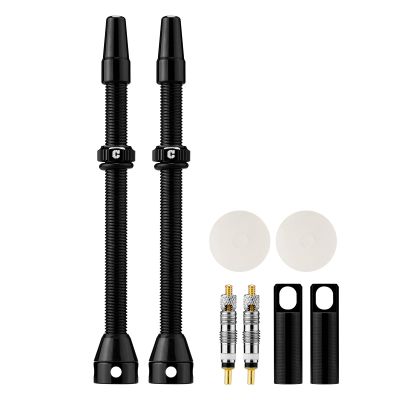 Corki Cycles Tubeless Presta Valve Stem 80 mm with 2PCS Valve Core and 2PCS Remover Tool (Black)