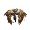 ihreesy Feather Shawl Collar,Feather Shrug Cape Shoulder Wrap Feathers Neck Collar Halloween Costume Party Decoration,Brown view 3