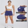 baleaf Gym Workout Shorts Women 3" Biker Yoga Spandex Running Volleyball Tummy Control Compression Short with Pockets Navy Blue XL view 4