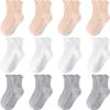 Aroveea Baby Toddler Socks Grip Non Slip Boys Girls Cotton 12 Pack for 5-7 Years Kids Ankle Cute Socks 6M-7Years view 1