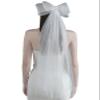 YAEISM Bridal Veil Bachelorette Party Veil White Bow Wedding Veil Elegant Tulle Layer Hair Clip for Women and Girls view 1
