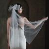 YAEISM Bridal Veil Bachelorette Party Veil White Bow Wedding Veil Elegant Tulle Layer Hair Clip for Women and Girls view 2