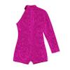 FEESHOW Kids Girls Sparkling Shiny Gymnastic Dance Leotards Biketard Jumpsuit with Shorts Dancewear Hot Pink A 10 Years view 3