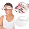 2 Pack Sun Visor Hats Women Men Clip On Wide Brim Visors Hat Outdoor Sports Golf Beach Travel Tennis Caps (2024 Floral Print) view 2