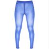 LiiYii Women's Stretch Compression Tights Shimmery Pantyhose Zipper Crotch Sheer Footed Leggings Royal Blue&Footless Large view 4