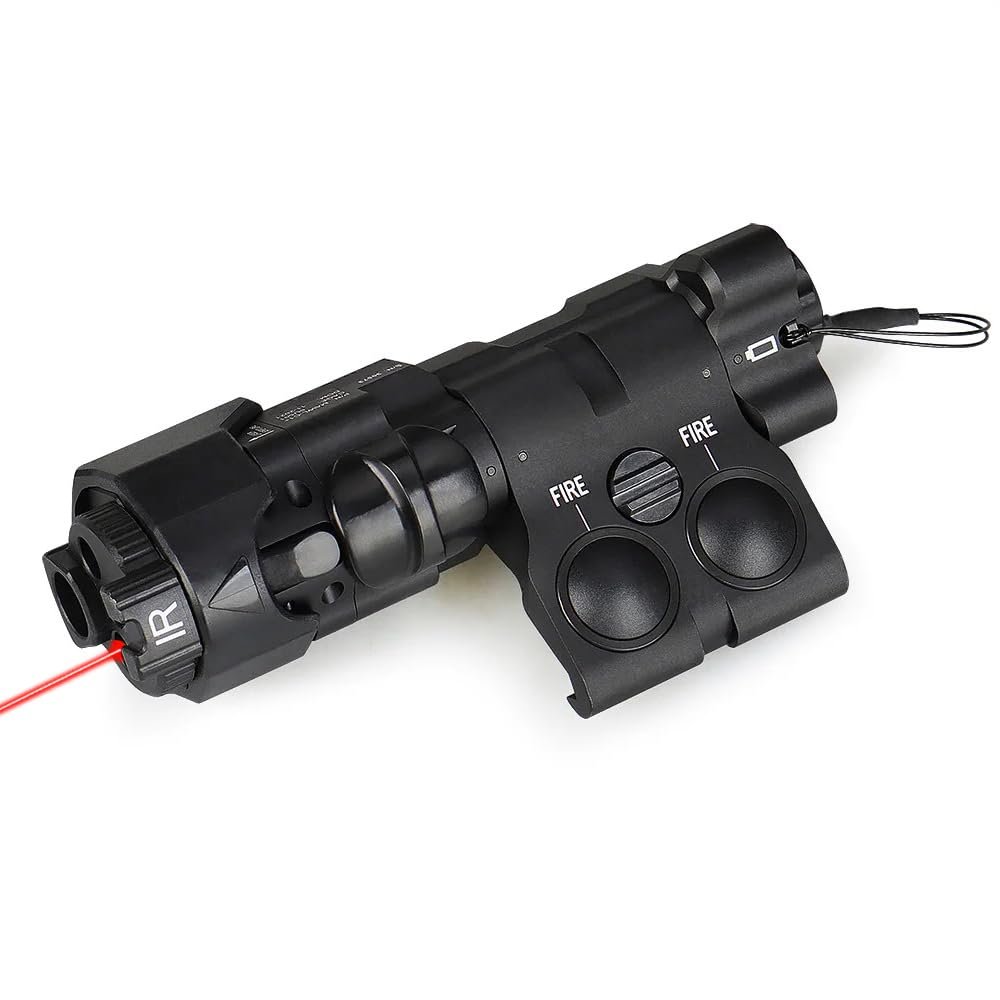 Plastic ML C+ Box Laser Sightswith IR Laser + Red/Green/Blue Laser Sight + IR Fill Light + Strobe/Momentary/Constant Modes Whitelight LED 220 Lumens Flashlight (Red Laser BK (Plastic))