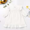 Girls Mexican Dress Toddler Baby Girls Floral Colorful Embroidery Dresses Traditional Ethnic Wear Cinco De Mayo Fiesta Casual Fall Winter Clothes A Line Ruffle Dress Long Sleeve White 12-18 Months view 2