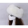 homeemoh Faux Fur Headband for Cold Weather, Fluffy Winter Headband Earwarmer Earmuff for Women (White with Gold Tip) view 2