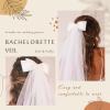 YAEISM Bridal Bow Veils Mesh Wedding Veil Clip Satin Bow Bachelorette Veil Double Layers Tulle Hair Clip Party Decorations Short Veil for Women Girls view 2