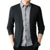 MASKSUN Men's Fake-Two Piece Shirt Collar Knitted Coat,Men's Slim Sweater Long Autumn and Winter Knitted Coat (Green,4XL) view 1