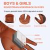 ChinFun Kids Leather Insulated Horse Riding Gloves Breathable Children Equestrian Gloves Anti-Slipping Horseback Mitts Brown L view 2
