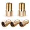 Brass Presta Valve Adaptor, 5 PCS Convert Presta to Schrader Bike Pump Adapter with Rubber Seal Rings, Inflate Tire Using Standard Pump or Air Compressor Mountain Bike Accessories