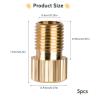 Brass Presta Valve Adaptor, 5 PCS Convert Presta to Schrader Bike Pump Adapter with Rubber Seal Rings, Inflate Tire Using Standard Pump or Air Compressor Mountain Bike Accessories view 2