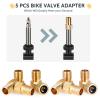 Brass Presta Valve Adaptor, 5 PCS Convert Presta to Schrader Bike Pump Adapter with Rubber Seal Rings, Inflate Tire Using Standard Pump or Air Compressor Mountain Bike Accessories view 4