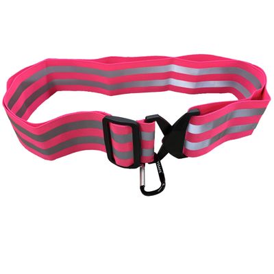 KEDMOT High Visibility Reflective Sash Hi-Visible Reflective Belt Adjustable Reflective Running Gear with Carabiner for Walking at Night (Rose red)