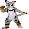 PROPSCOS Cartoon Mascot Grey Fox Dog Husky Costume Adult Character (S) view 3