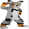 PROPSCOS Cartoon Mascot Grey Fox Dog Husky Costume Adult Character (S) view 4
