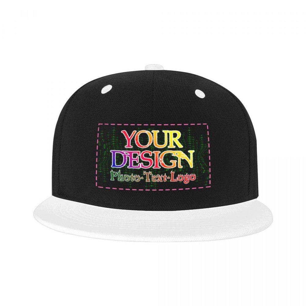 Custom Adult Hat Design Your Own Customized Hip Hop Hat for Kid Hip-Hop, Personalized Adjustable Hat Hip-Hop Hat Baseball Cap for Unisex, White3