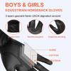 ChinFun Kids Leather Insulated Horse Riding Gloves Breathable Children Equestrian Gloves Anti-Slipping Horseback Mitts Black S view 2