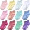 Aroveea Baby Toddler Socks Grip Non Slip Boys Girls Cotton 12 Pack for 5-7 Years Kids Ankle Cute Socks 6M-7Years view 1