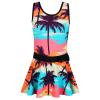 Girls Swimsuit One Piece UPF 50+ Floral Skirted Bathing Suit Modest Beach Swim Dress S430_CocoTree_104/110 view 1