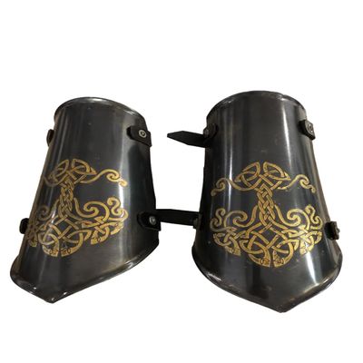 Steel Early Medieval Knight Bracer Armor 18 Gauge Wearable Costume