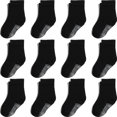 Aroveea Baby Toddler Socks Grip Non Slip Boys Girls Cotton 12 Pack for 1-3T Kids Ankle Cute Socks 6M-7Years