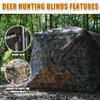 ShedOFF 4 Person Wide Bottom Hunting Blind with Portable Hunting Chair, Extra Large 270 Degree See Through Ground Blinds for Deer Turkey Duck Hunting, Bow Hunting Adjust Windows with Silent Zipper view 4