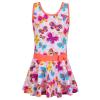 Girls Swimsuit One Piece UPF 50+ Floral Skirted Bathing Suit Modest Beach Swim Dress S430_OrangeButterfly_140/146 view 1