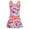 Girls Swimsuit One Piece UPF 50+ Floral Skirted Bathing Suit Modest Beach Swim Dress S430_OrangeButterfly_140/146 view 2