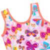 Girls Swimsuit One Piece UPF 50+ Floral Skirted Bathing Suit Modest Beach Swim Dress S430_OrangeButterfly_140/146 view 3