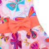 Girls Swimsuit One Piece UPF 50+ Floral Skirted Bathing Suit Modest Beach Swim Dress S430_OrangeButterfly_140/146 view 4