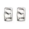 Trendy Geometric Rectangle Stud Earrings Gold Silver Irregular Hammered Chunky Square Earrings Statement Earrings for Women(Square Silver Clip-on) view 1