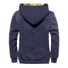 Mens Fuzzy Sherpa Jacket Long Sleeve Fleece Zip Up Coat Winter Warm Puffer Jacket Windbreaker Varsity Coat Hooded2-Dark Blue,4X-Large view 2