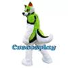 PROPSCOS Husky Fox Dog Wolf Mascot Costume Fursuit Green Cosplay Cartoon Outfits (M) view 2