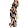 Arolina Women Summer Maxi Dress Short Sleeve V Neck Casual Loose Long Split Dresses Beach Vacation Sundress with Pockets view 4