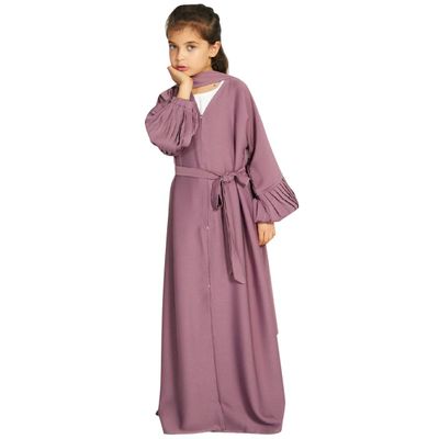 Abayas For Girls Muslim With Hijab Open Abaya Dress Dubai Turkey Kaftan Cardigan Abayas Dresses For Girl Casual Robe Kimono Islam Clothing Prayer Clothing Eid Ramadan Dresses Purple Pink B 4-5 Years