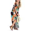 Arolina Women Summer Maxi Dress Short Sleeve V Neck Casual Loose Long Split Dresses Beach Vacation Sundress with Pockets view 4