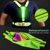 LOYAL SEA LED Reflective Light Up Safety Running Vest for Biking Walking at Night, High Visible Adjustable Running Light for Runners Rechargeable with Pouch, Reflective Running Belt Gear for Women view 2