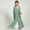Abaya For Kids With Hijab Muslim Clothes For Girls Open Front Cardigan Modest Dress Middle East Arabian Islamic Long Robe Dress for Kids Church Eid Ramadan Prayer Dress Sage Green B 2-3 Years view 4