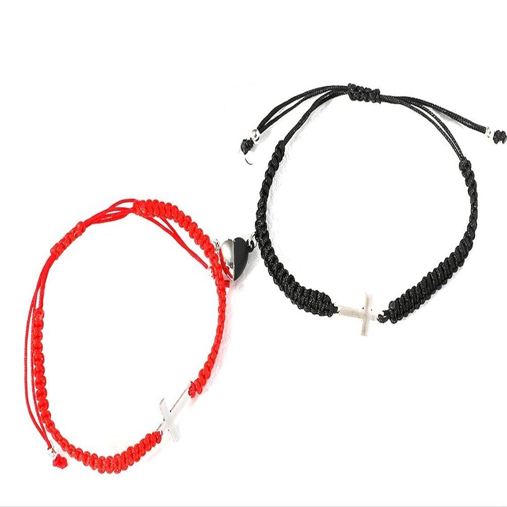 COLORFUL BLING Lucky 8 Infinity Couple Bracelet Braided Leather Rope Bangle Wrist Adjustable Chain Fit 7-9 Inch for Lover Friendship -Style 6
