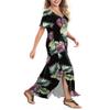 Arolina Women Summer Maxi Dress Short Sleeve V Neck Casual Loose Long Split Dresses Beach Vacation Sundress with Pockets view 3